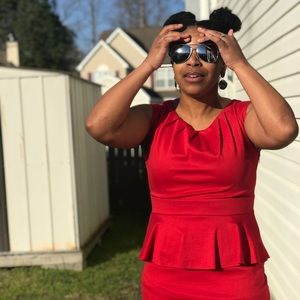 Fire Truck Red Peplum Dressssss